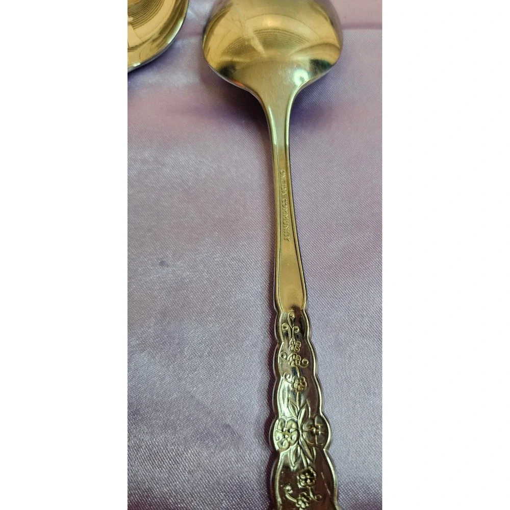 Oneida Community Floral Glen Stainless Teaspoons Set of 4 Floral Flatware MCM